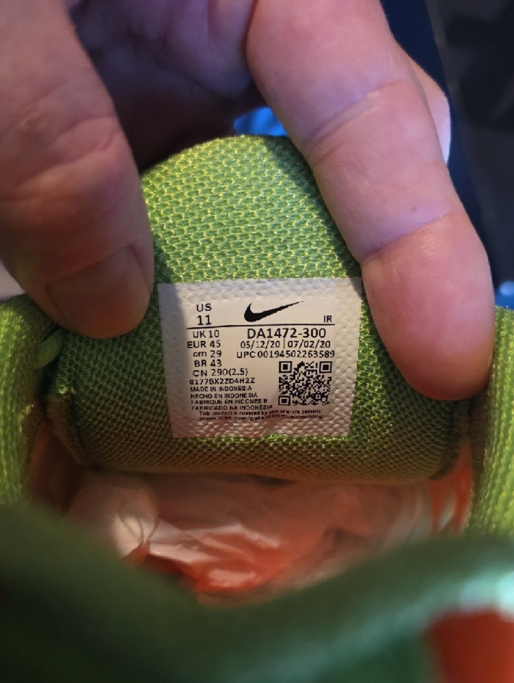 Nike Kids Neon Green & Orange Athletic Sneakers - Picture 10 of 11